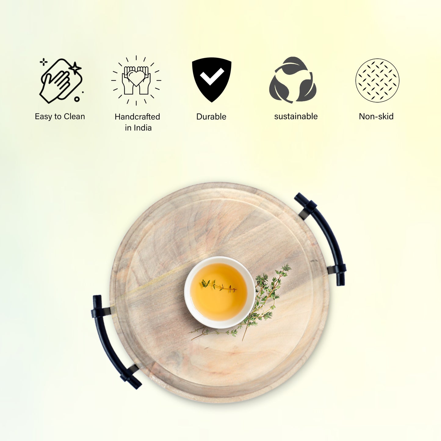 Aroha Wooden Whitewash Tray