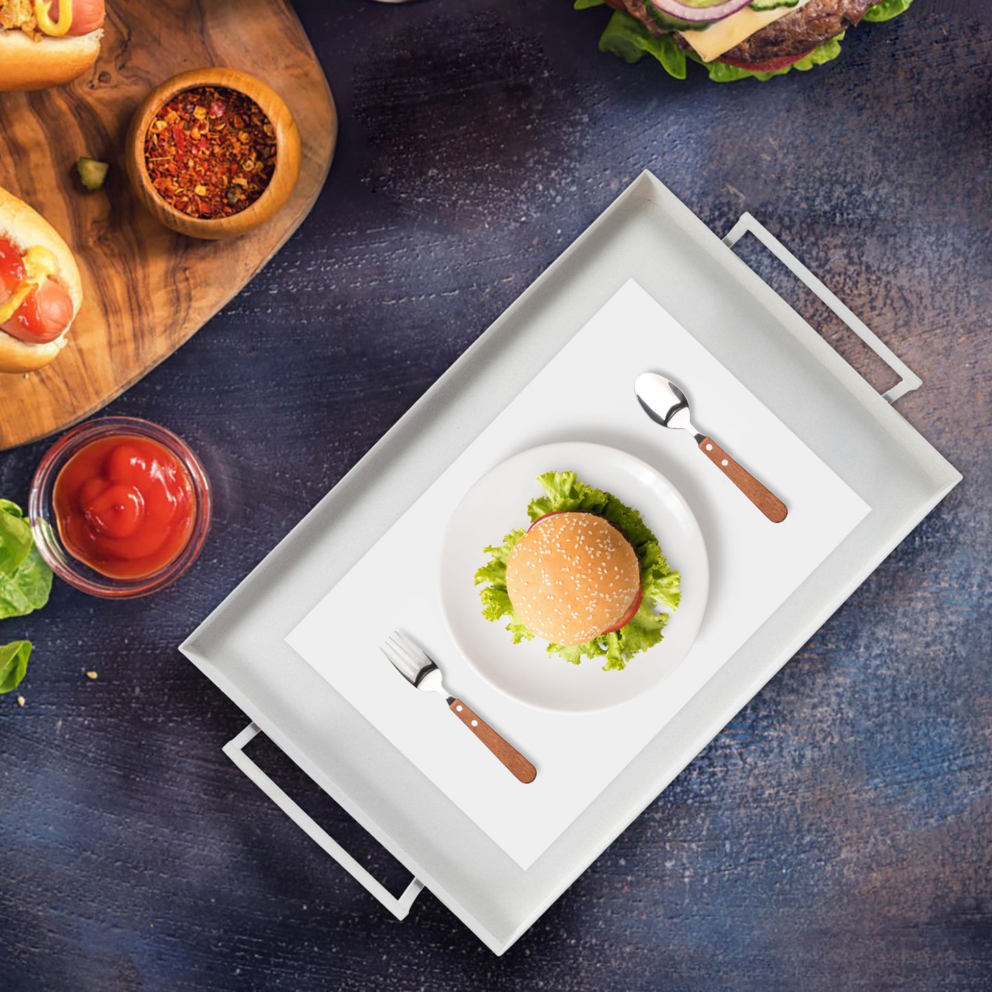 Anaya Metal Tray With Handle
