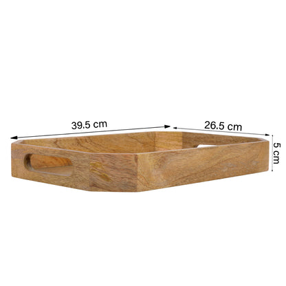 Amara Wooden Tray With Self Handle