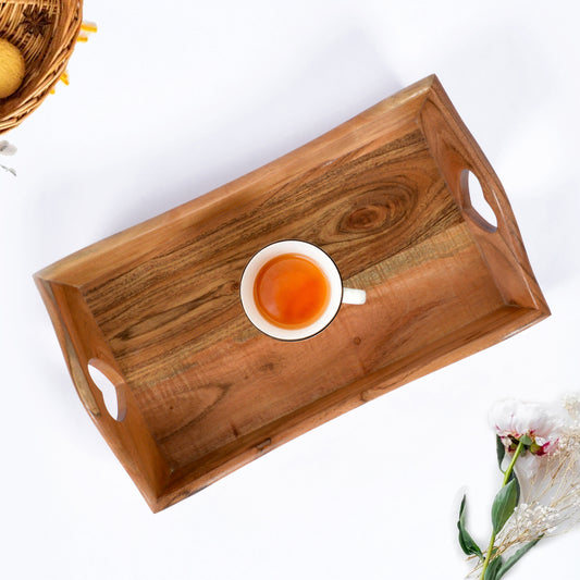 Aranya Wooden Tray With Heart Handle