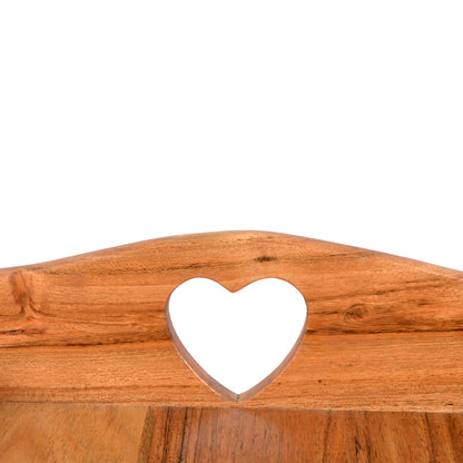 Aranya Wooden Tray With Heart Handle