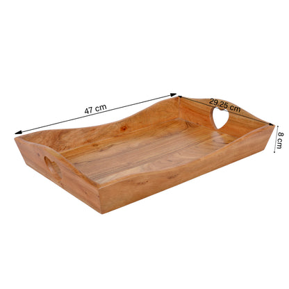 Aranya Wooden Tray With Heart Handle