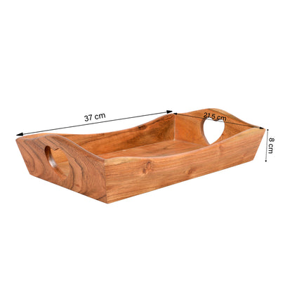 Aranya Wooden Tray With Heart Handle